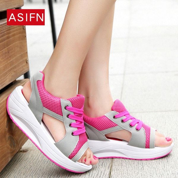 

mesh breathable open toe women sandals summer sneakers casual shoes woman ladies platform wedges sandals sandalias creepers 19om#, Black