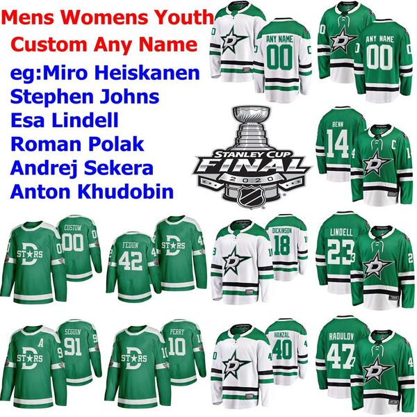 

2020 dallas stars stanley cup final hockey jerseys mattias janmark stephen johns jamie oleksiak roman polak andrej sekera custom stitched, Black;red