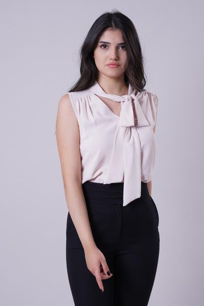 

women's blouses & shirts manga scarf zero sleeve powder blouse, White