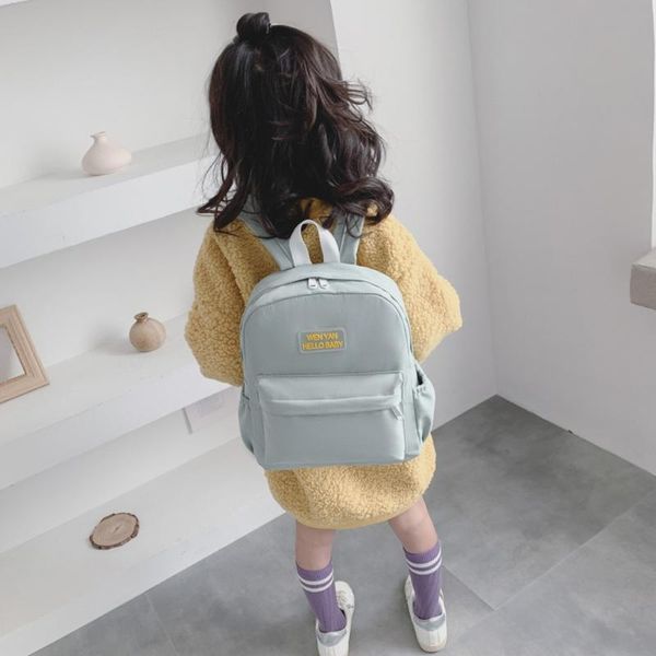 

backpack fashion trend solid color cute corduroy children's bag shoulder nylon multi pocket travel school backpacks teenage