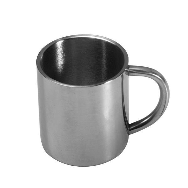 

mugs portable thicken tea kitchen home office anti-scalding bar with ear double layer stainless steel coffee mug