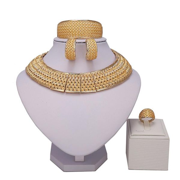 

earrings & necklace zuodi dubai gold jewelry women wedding fashion african beads gold-color designer bridal gift accessories, Silver