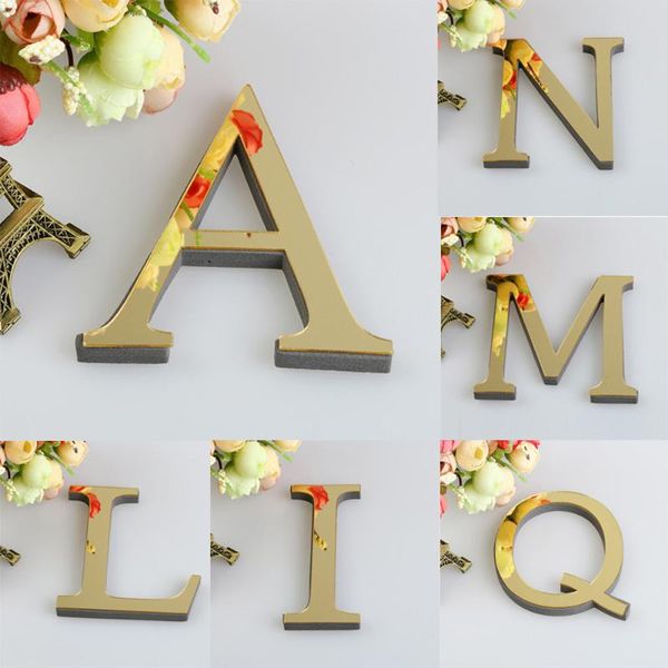 

english letters diy 3d mirror acrylic wall sticker decals surface modern home decor art mural fumiture stickers
