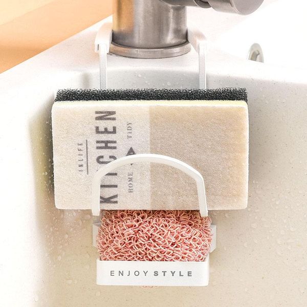 

kitchen storage & organization simple sink rack wall-mounted faucet drain box household bathroom cleaning ball sponge gadget
