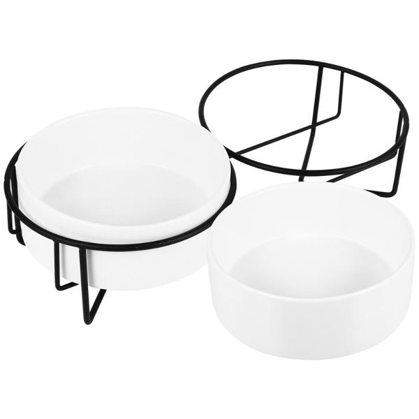 

cat bowls & feeders 1 set 2pcs pet drinking durable eating water
