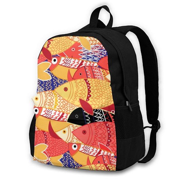 

backpack bright colorful fish shoulder bag casual women teenage girl school bagpack