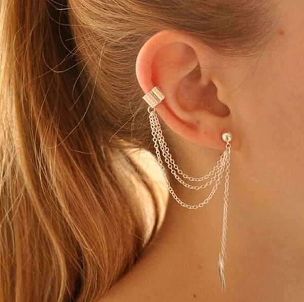 

fashion steampunk earrings tassel pin earrings, Golden