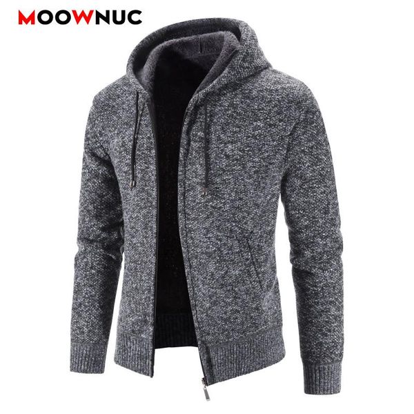 

men's sweaters fashion long sleeves autumn cardigan 2021 casual coats solid thick slim warm male spring winter brand moownuc, White;black