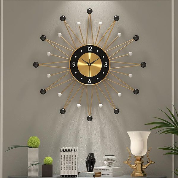 

wall clocks metal simple clock creative living room chinese luxury art modern design reloj de pared home decor 60