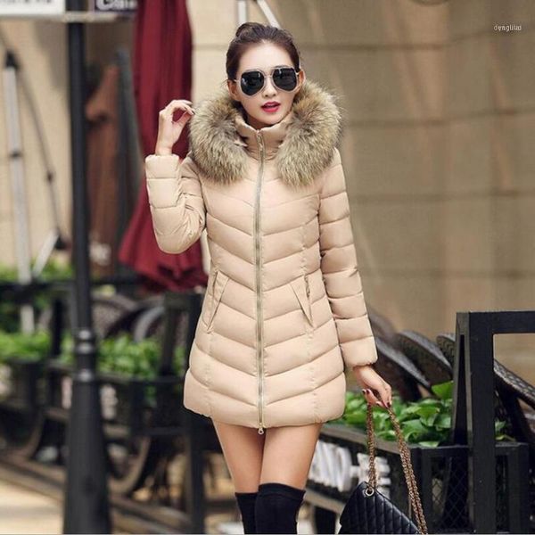 

winter jacket womens cotton parkas thicken outerwear solid hooded coats female slim 1, Black