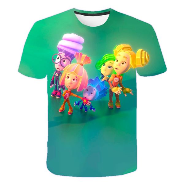 

harmonious family boy 3d printed t-shirt naughty cartoon girl short sleeve summer loose and comfortable childrens clothing, Blue