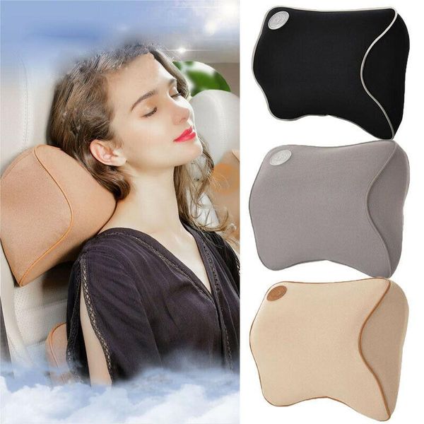 

pillow arrival neck in car on both sides pu leather single breasted headrest fit most filled fiber universal cushion