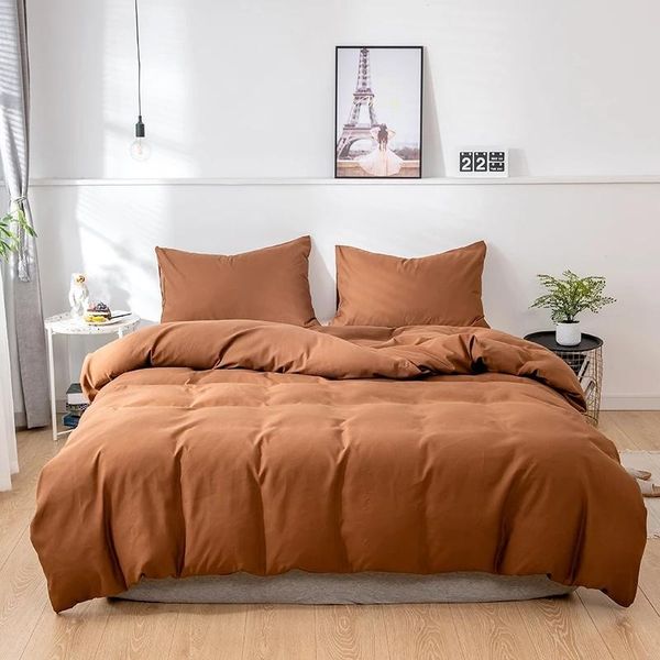 

bedding sets nordic ins style solid color single double bed sheet pillowcase set bedroom supplies