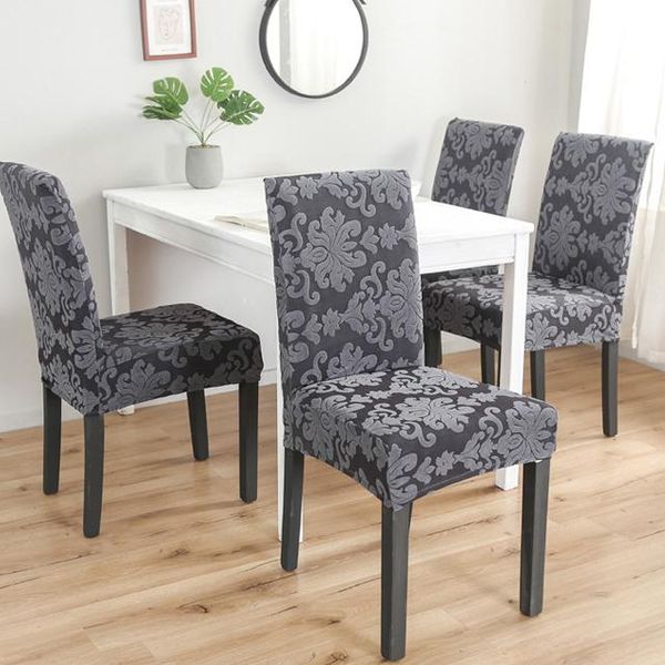 

1/2/4/6 pieces jacquard luxury fabric chair covers universal size stretch chair covers seat case for dining room