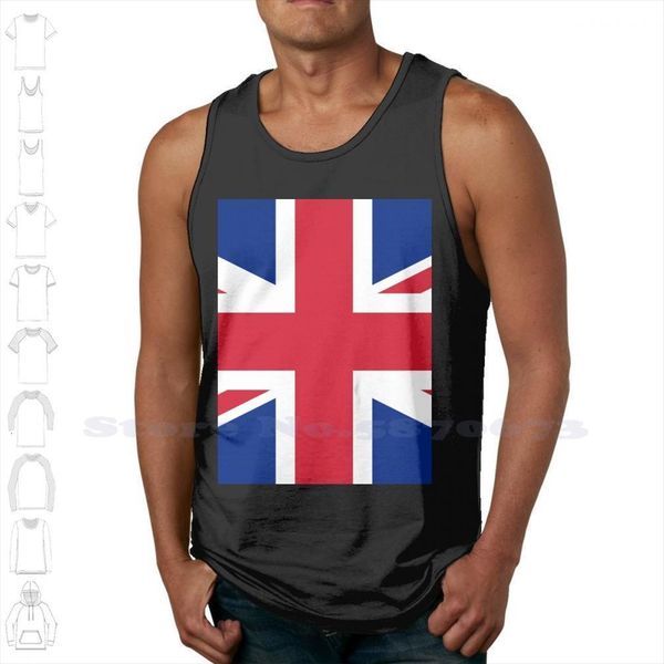 

superuk summer funny tank sleeveless vest for men women uk british english blue red white cross cruz europa europe, White;black