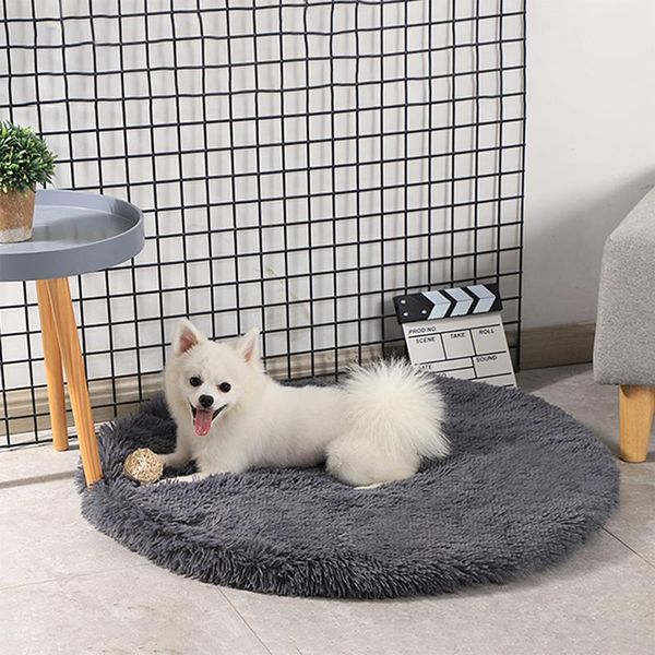 

dog pet bed kennel round cat winter warm dog house sleeping bag long plush super soft pet bed puppy cushion mat cat supplies