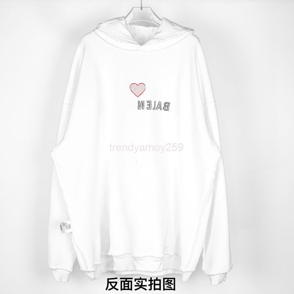 

women's hoodies & sweatshirts home b tanabata limited chest love embroidery worn men's and women's loose, Black