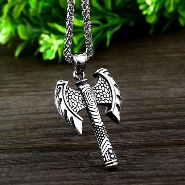 

pendants ska pendant men 2021 est necklace titanium steel axe viking amulet scandinavian jewelry drop bp8-406, Black