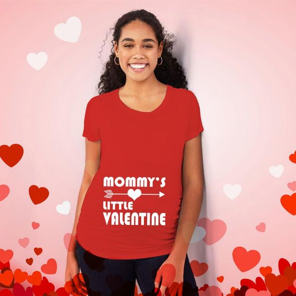 

maternity & tees mommy's little valentine t-shirt valentine's day pregnancy announcement shirt valentines mom tee, White