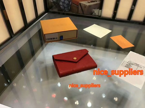 

fashion women men brand genuine leather wallets short hasp purse with box dust bags cx#2 bags for red, Red;black