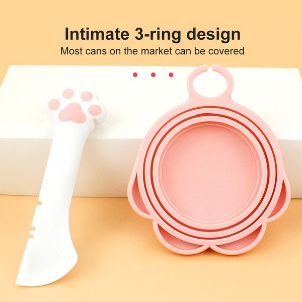 

cat carriers,crates & houses reusable pet food cover spoon silicone dogs cats storage jar cap seal dog feeding scoop supplies