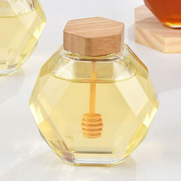 

storage bottles & jars 380ml hexagonal jam transparent jar for honey wedding favors shower baby foods diy spice