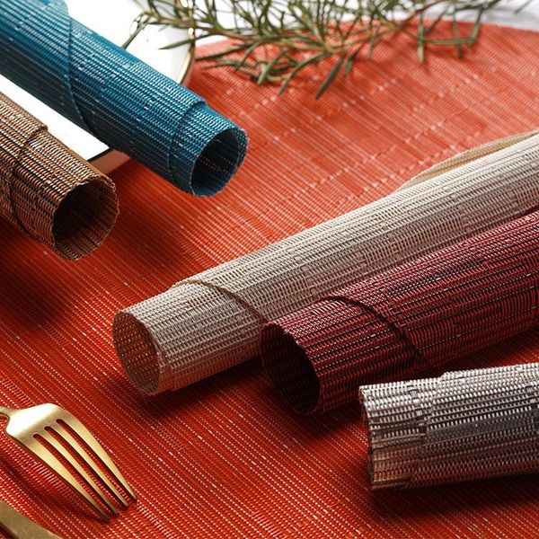 

table runner japanese bamboo grain mat pvc elliptic xi can dian placemat for dining and kitchen accessories coasters