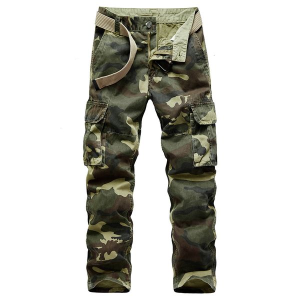 

2021 new camouflage men casual camo cargo baggy trousers joggers streetwear cotton multi-pocket military tactical pants nep3, Black