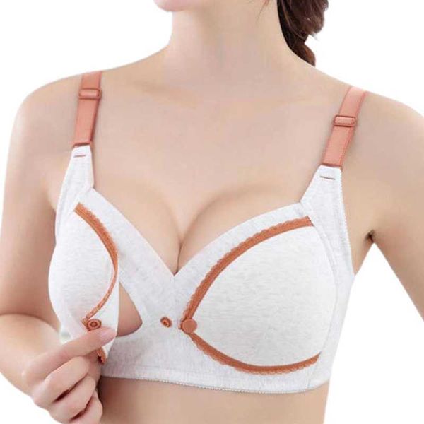 Donne Maternità Allattamento Reggiseno Allattamento Gravidanza Fibbia anteriore aperta Allattamento al seno Bralette Biancheria intima leggermente imbottita senza fili Y0925