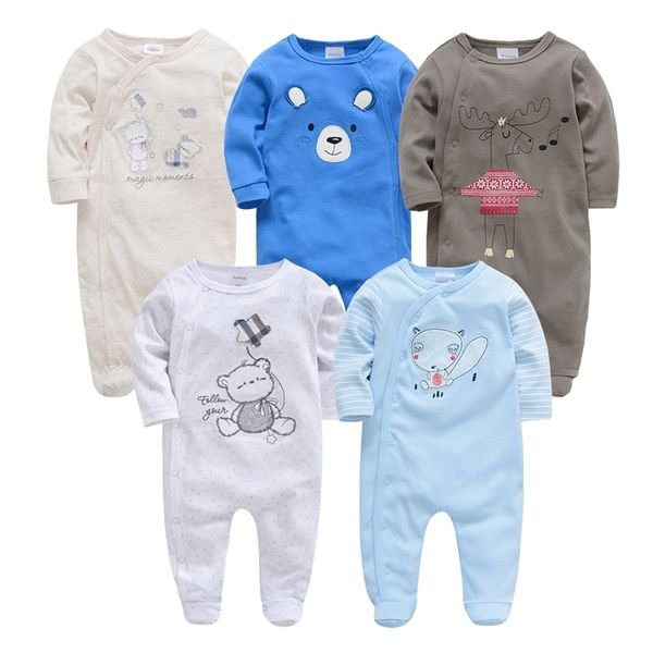 

kavkas roupa de bebes infantil menina full sleeve newborn baby boy rompers 2pc 3pc 5pcs infant girls clothing set 210309, White