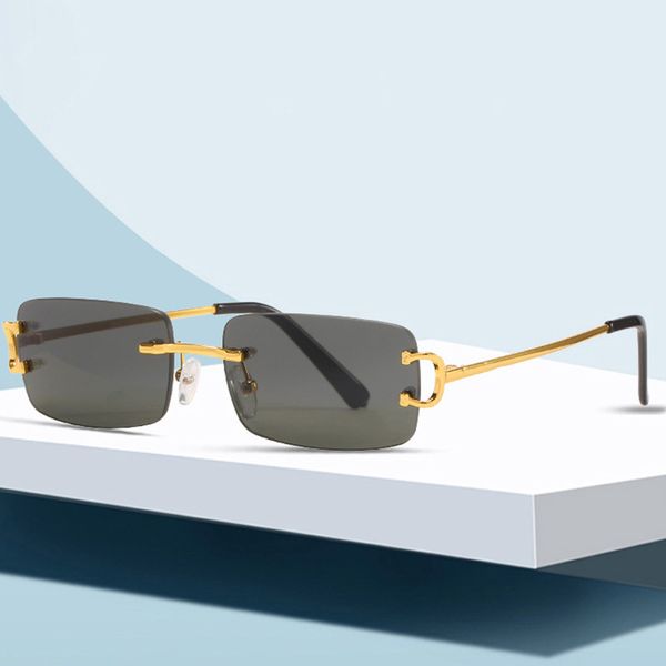 

new style personality frameless women's street p trend sunglasses men's glasses, White;black