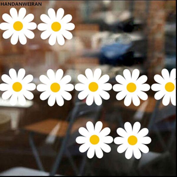 

wall stickers 1sets=10pcs home decor daisy diy chrysanthemum flower for livingroom decoration lovely sunflower wallpaper small