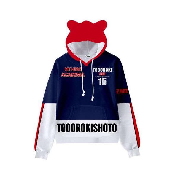 

men's hoodies & sweatshirts hip hop cat ears 3d boys/girls my boku no hero academia cosplay children cute cartoon hooded, Black