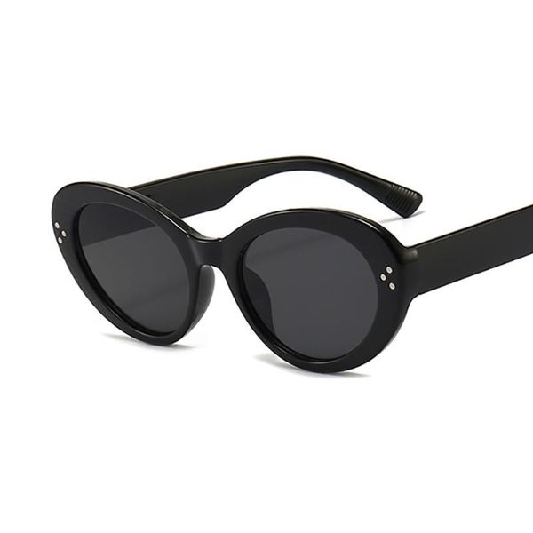 

sunglasses fashion oval small frames shade for female vintage solid color personality eyeglasses brand design black white sun glasses uv400, White;black