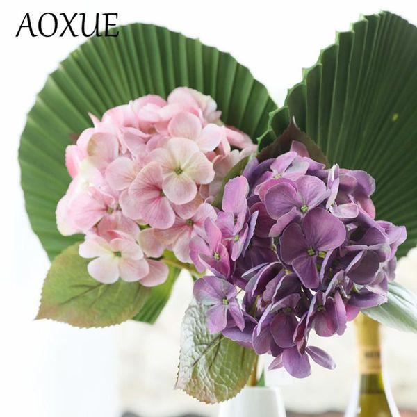 

decorative flowers & wreaths european simulation silk flower 48cm single butterfly 3d hydrangea fake home wedding decoration hydrangeas