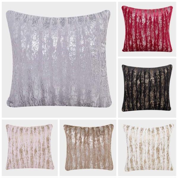 

cushion/decorative pillow meijuner plush pillowcase soft wool gold silver furry cushion cover square waist throw gifts faux fur mj0016