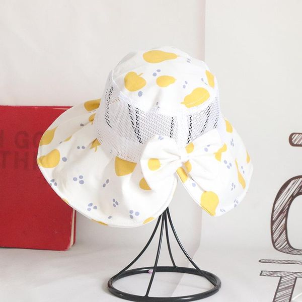 

caps & hats round hat hand-woven children's sun summer big brim mesh breathable bow female middle and boy fisherman, Yellow