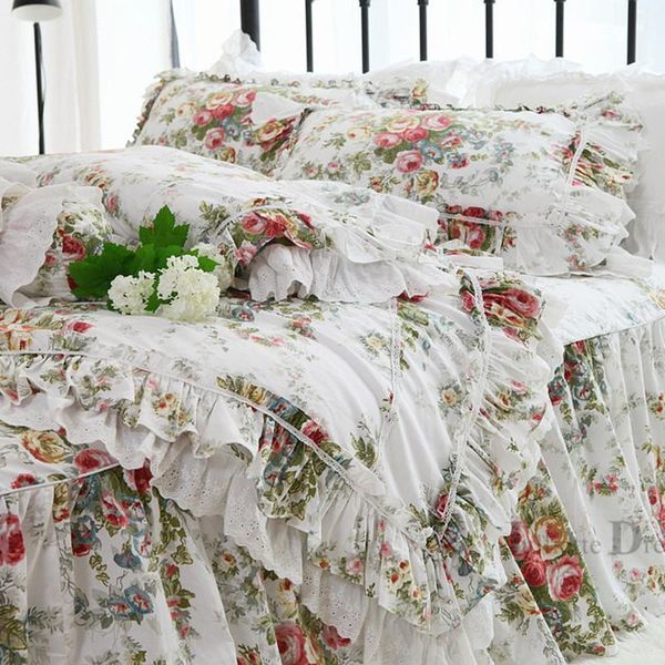 

bedding set luxury large lace ruffle duvet cover set home bed bedding garden pastoral bed linen julliette dream