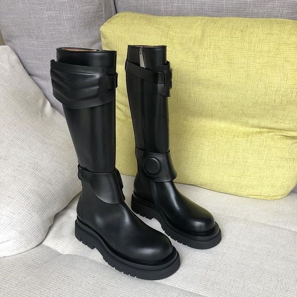 

boots fashion ladies long gladiator women zipper bota feminina platform brand botas mujer mortorcycle, Black