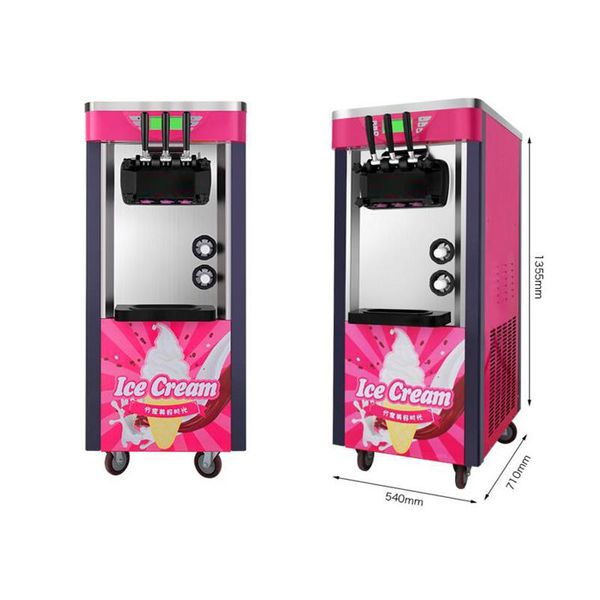 

ice cream making machine commercial soft serve electric lcd panel three flavors 2100w