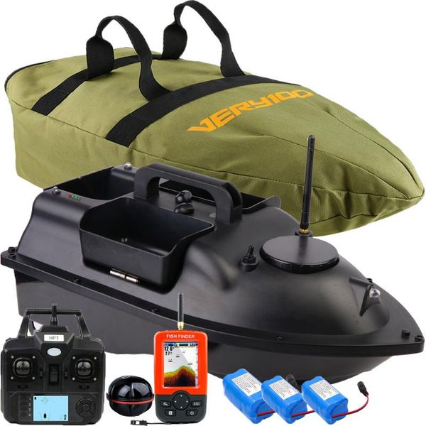 

wireless gps black fishing bait boat with 3 hoppers carp fishing hook post speedboat+gps lcd fishfinder+handbag+spare batteries