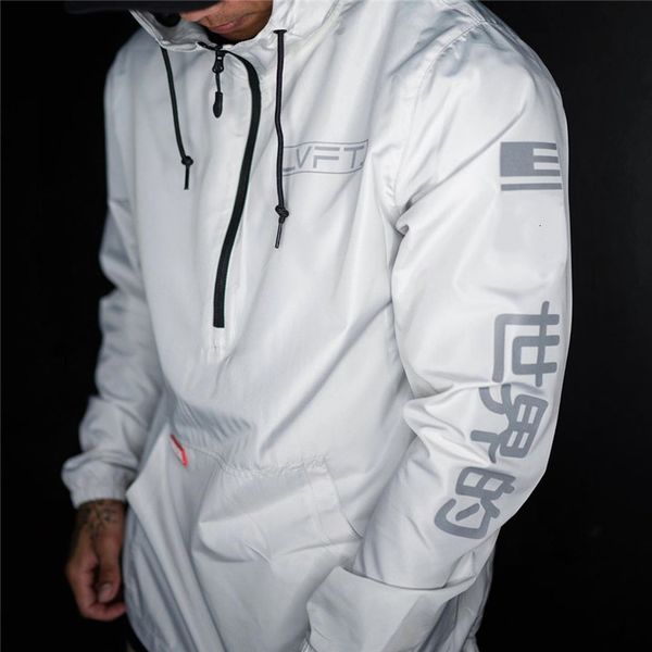 

2021 new hooodie men windbreaker sport sweatshirt quick dry hooded turtleneck half zipper hip hop streetwear harajuku male hoodies 1v7i, Black