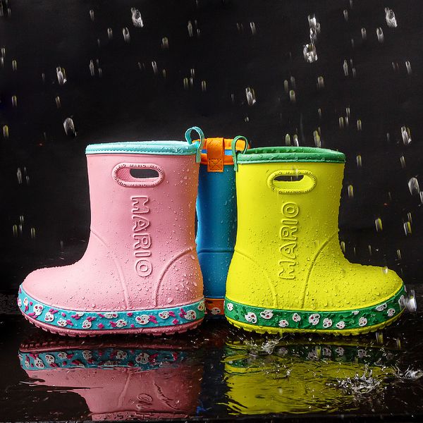 

Toddler Girl Rainboots Classic Waterproof Childrens Shoes Kids Rain Boots EVA Baby Water Shoes Boy Rain Boots With Handle, Default color