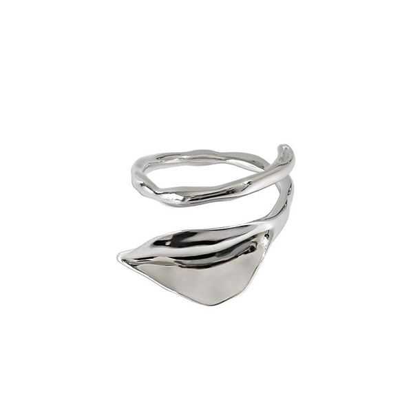 

cluster rings simple 925 sterling silver irregular leaf for women fine jewelry, fashion finger ring party accessories, Golden;silver