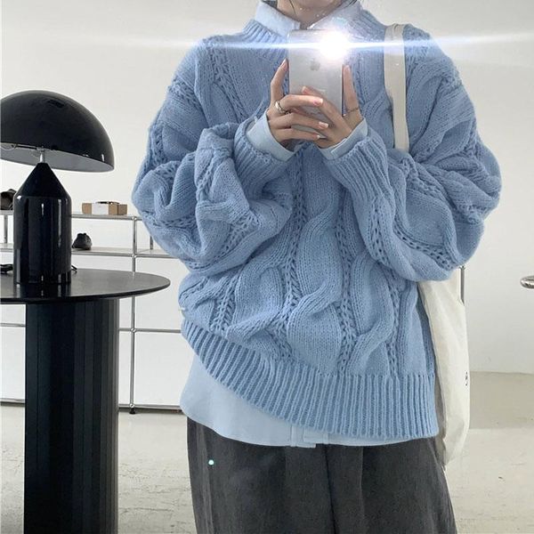 

women's sweaters korean style casual pullovers long sleeve oversize vintage knitted 2021 autumn winter femeal fashion, White;black