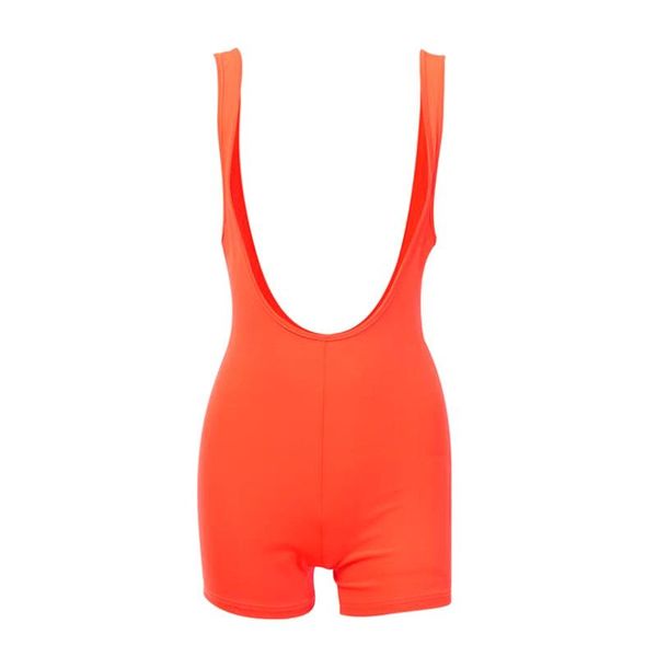 

women's jumpsuits & rompers 2021 summer orange solid neon slim high waist party shorts stretchy woemn, Black;white