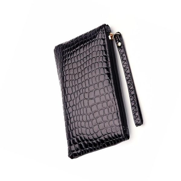 

wallets 1pcs women crocodile print short card holder billfold purse mini zipper wallet o66, Red;black