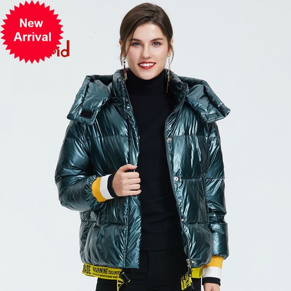 

astrid 2021 winter new arrival down women blue color coat a hood short jacket for with zipper zr-3032, Black
