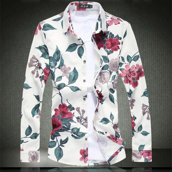 

men's casual shirts 7xl quality very good men flowers 2021 long sleeve regular fit red oversized -4xl 5xl 6xl#9950, White;black
