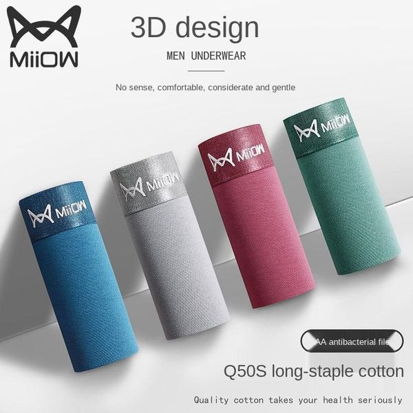 

underpants miiow genuine men's underwear cotton antibacterial crotch breathable trend boxer shorts large size boys, Black;white